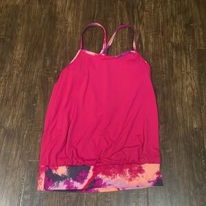 Nike tank top w/sports bra sz M pink
